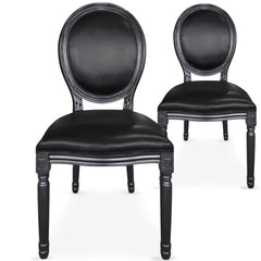Lot de 20 chaises médaillon Royale Simili (P.U) Noir