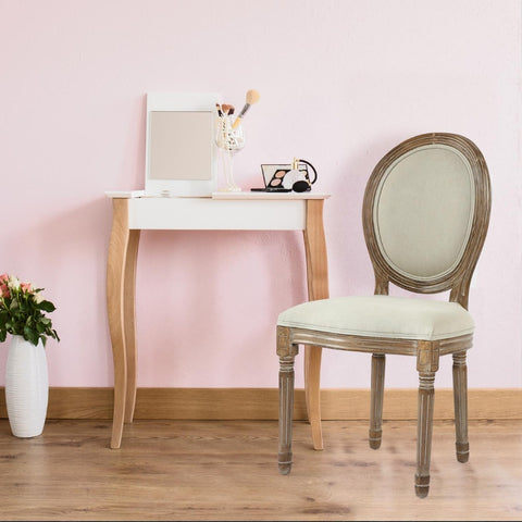 Lot de 2 chaises Adria médaillon tissu beige