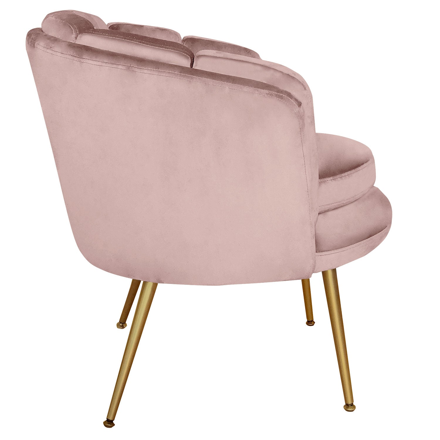 Fauteuil arrondi Brenda Velours Rose