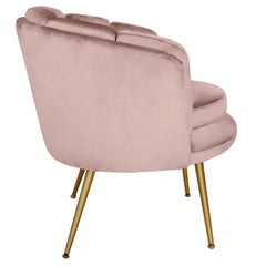 Fauteuil arrondi Brenda Velours Rose