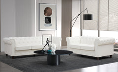 Canapé 3 places Abir blanc en simili cuir