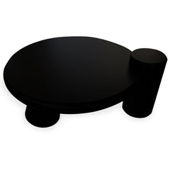 Table basse Abdeli ronde asymétrique noire 100cm