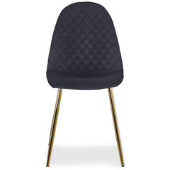 Lot de 4 chaises Atona matelassées velours noir