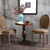 Lot de 2 chaises médaillon Adria en bois patiné et simili taupe