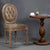 Lot de 2 chaises médaillon Adria en bois patiné et simili taupe