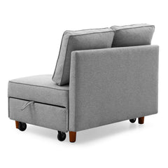 Banquette convertible 2 places Billin tissu gris