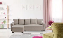 Canapé d'angle convertible moderne Gwendal Tissu kaki