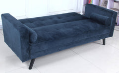 Canapé-lit convertible Allia velours bleu scandinave
