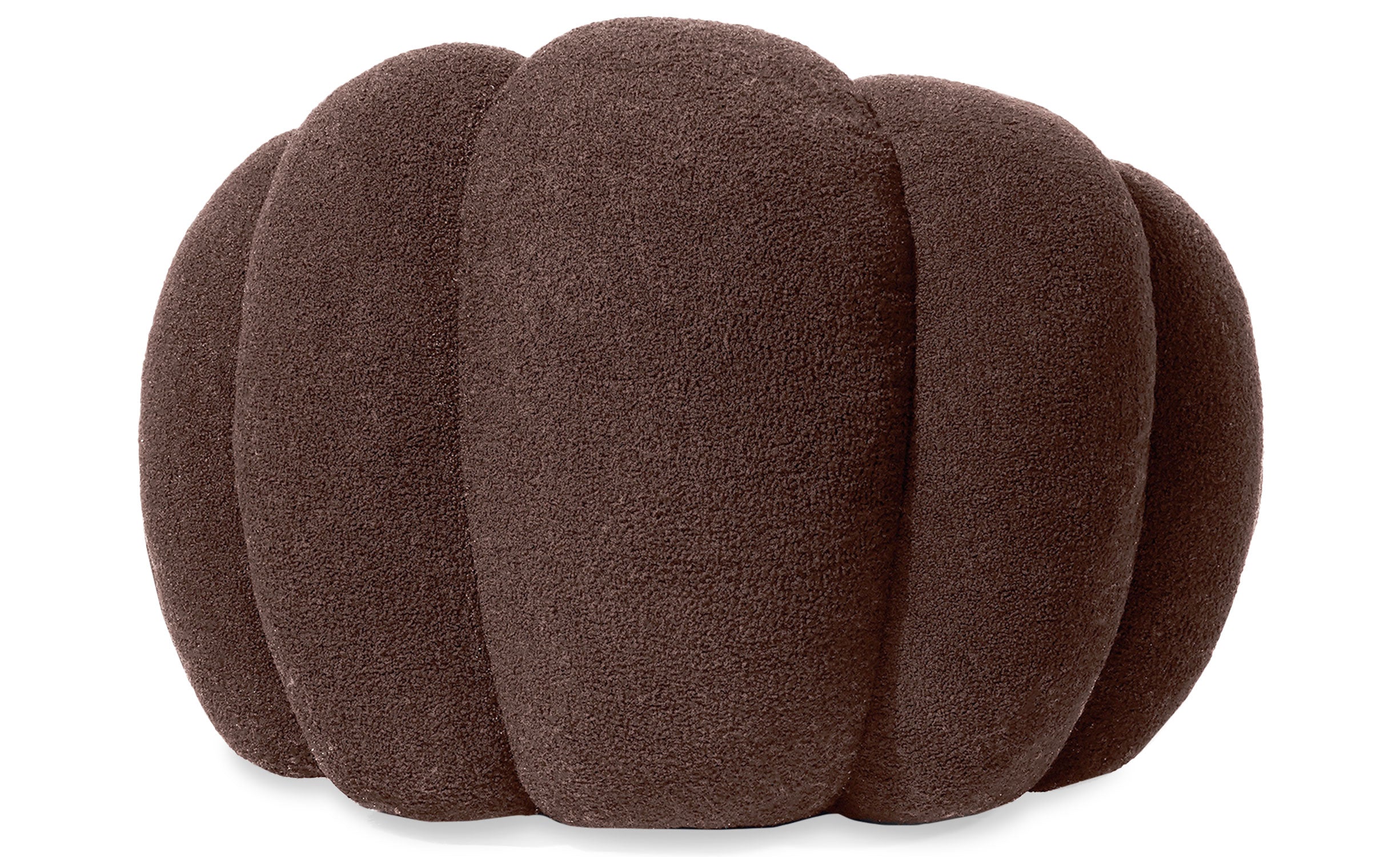 Fauteuil design coquillage Arielina Tissu bouclette Marron