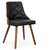 Lot de 6 chaises en bois de noyer et noir matelassées