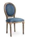 Ensemble de chaises médaillon en tissu bleu, lot de 20