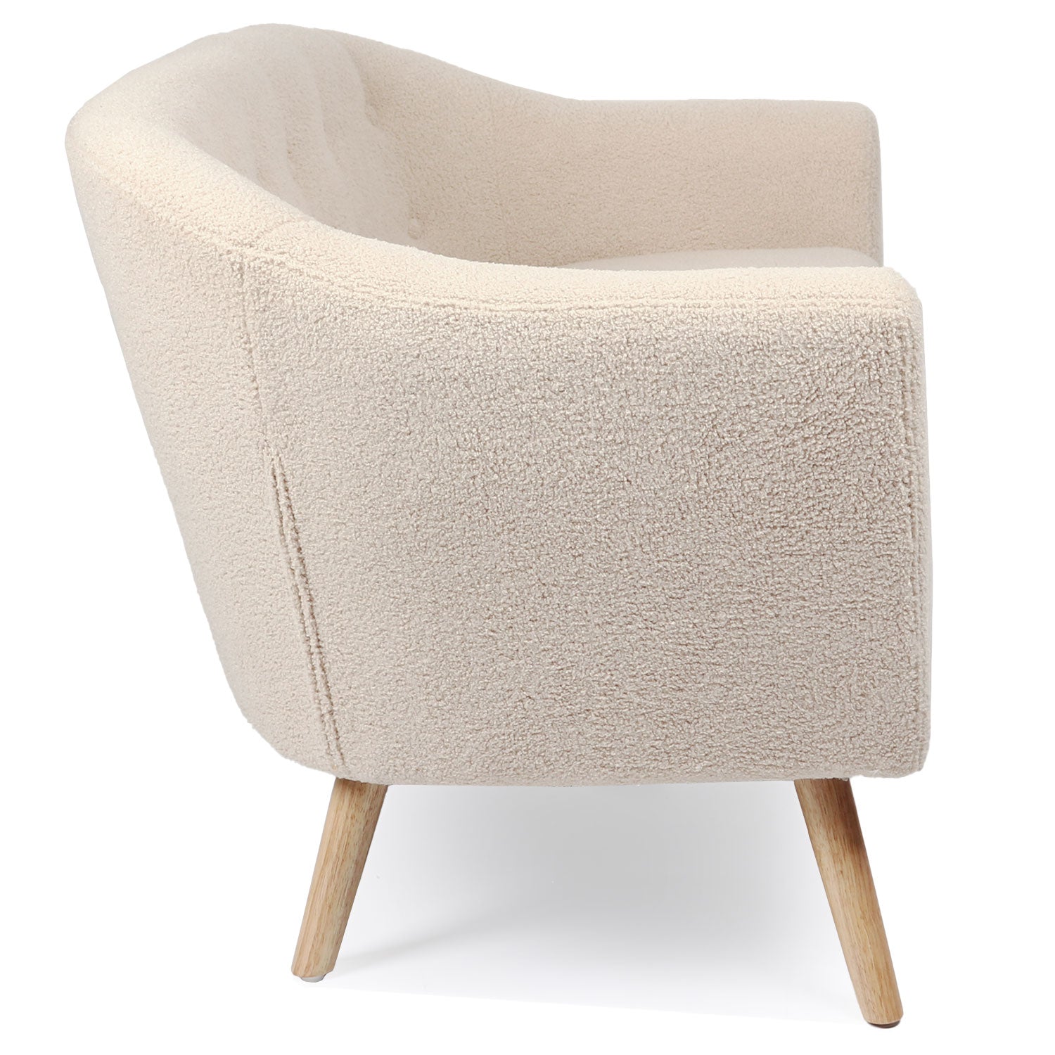 Canapé 2 places style scandinave Savoy Tissu Bouclette Beige