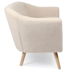 Canapé 2 places style scandinave Savoy Tissu Bouclette Beige