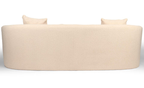 Canapé 4 places incurvé Celin tissu bouclette beige