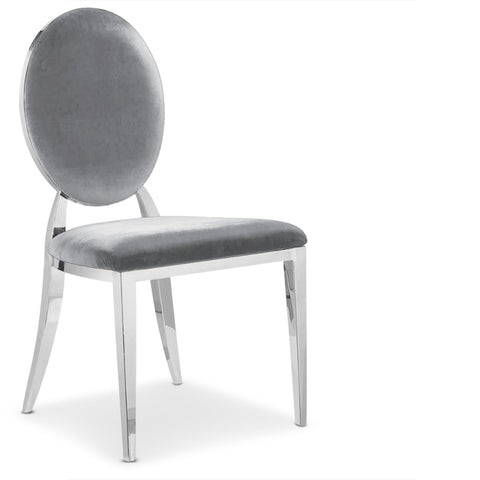 Lot de 8 chaises médaillon Sofia Velours Argent