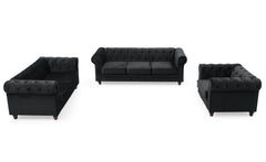 Fauteuil en velours Abir noir