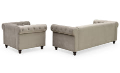 Fauteuil Abir velours taupe
