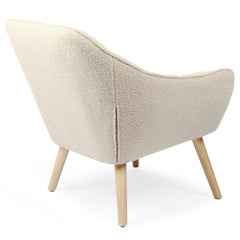 Fauteuil Anatan scandinave en tissu bouclette beige