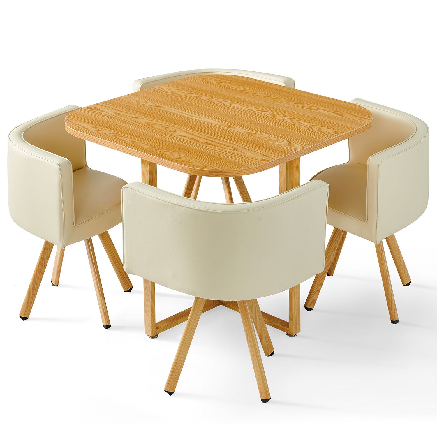 Table et chaises scandinaves Oslo Bois et Beige