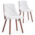 Ensemble de 2 chaises scandinaves en bois noisette et tissu bouclette crème