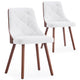Ensemble de 2 chaises scandinaves en bois noisette et tissu bouclette crème