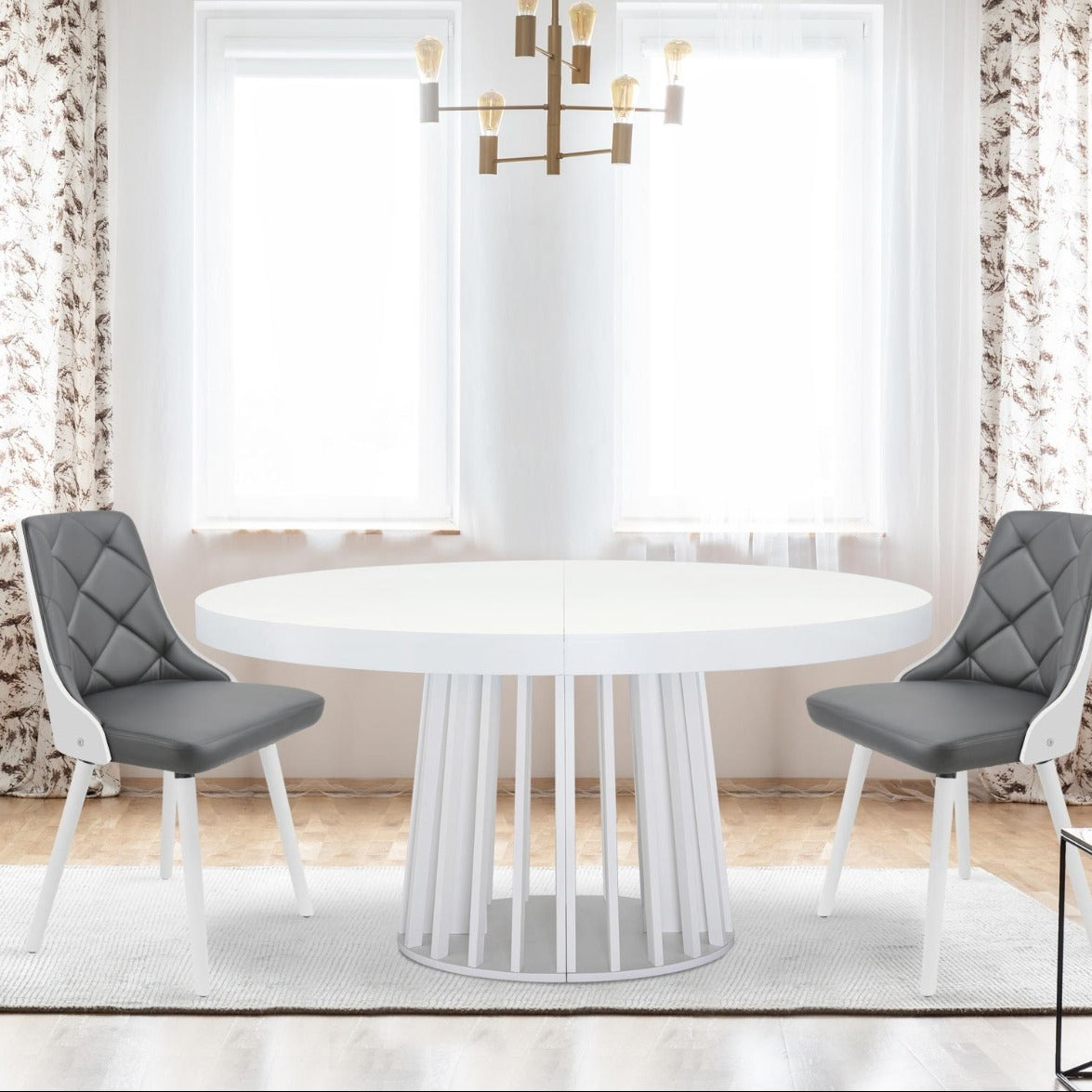 Lot de 2 chaises Aimles scandinaves blanc et gris