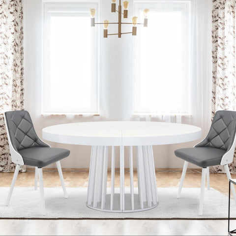 Lot de 2 chaises Aimles scandinaves blanc et gris
