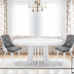 Lot de 2 chaises Aimles scandinaves blanc et gris