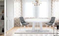 Lot de 2 chaises Aimles scandinaves blanc et gris