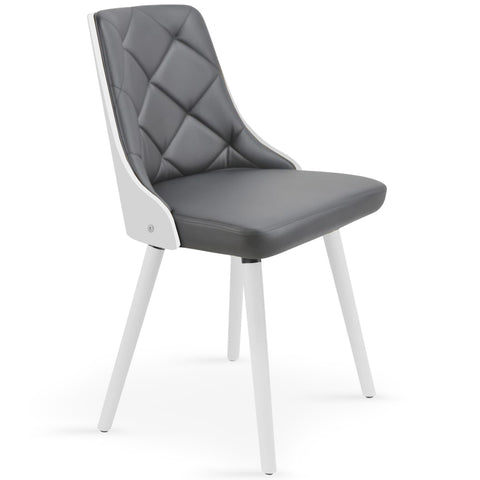 Lot de 2 chaises Aimles scandinaves blanc et gris