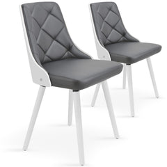 Lot de 2 chaises Aimles scandinaves blanc et gris
