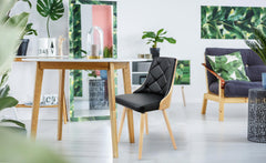 Lot de 2 chaises Aimles scandinaves chêne clair et noir