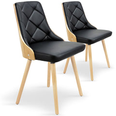 Lot de 2 chaises Aimles scandinaves chêne clair et noir