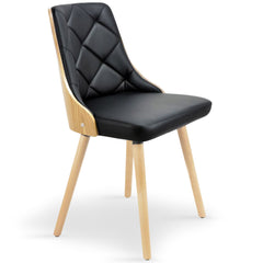 Lot de 2 chaises Aimles scandinaves chêne clair et noir