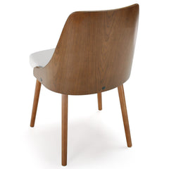 Lot de fauteuils Aimles scandinaves en bois noisette et blanc