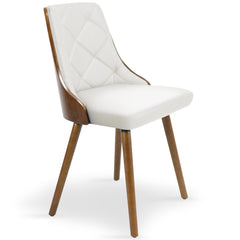 Lot de fauteuils Aimles scandinaves en bois noisette et blanc