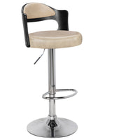 Ensemble de 6 chaises de bar en bois noir et simili crème
