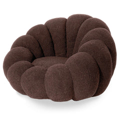 Fauteuil design coquillage Arielina Tissu bouclette Marron