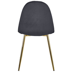Lot de 4 chaises Atona matelassées velours noir