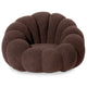Fauteuil coquillage en tissu bouclette marron