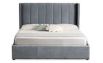 Lit double avec sommier relevable 160x200 cm velours gris