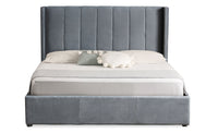 Lit double avec sommier relevable 160x200 cm velours gris