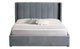 Lit double avec sommier relevable 160x200 cm velours gris