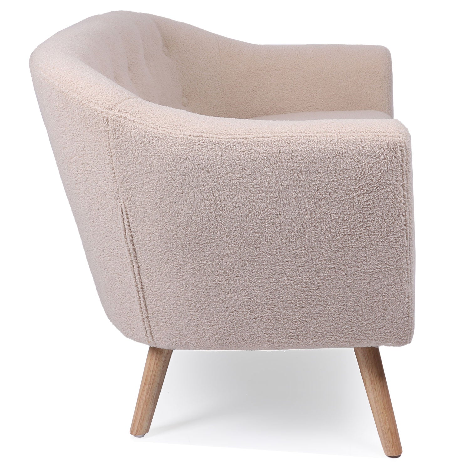 Canapé 2 places style scandinave Savoy Tissu Bouclette Beige