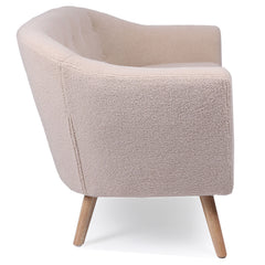Canapé 2 places style scandinave Savoy Tissu Bouclette Beige