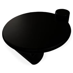 Table basse Abdeli ronde asymétrique noire 100cm