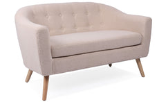 Canapé 2 places style scandinave Savoy Tissu Bouclette Beige