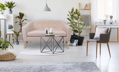 Canapé 2 places style scandinave Savoy Tissu Bouclette Beige