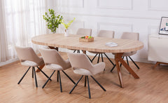 Table extensible ronde Aphista en effet bois chic