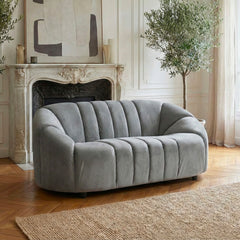 Canapé 2 places design Sidonie Velours Gris